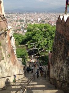 365 stairs up to the Monkey Temple