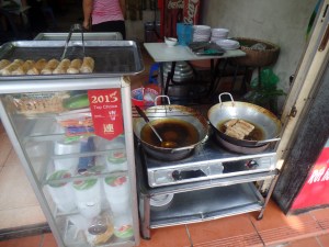 Street food-spring rolls and bun cha