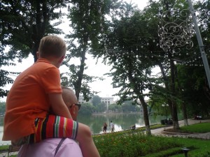 Walking around downtown Hanoi